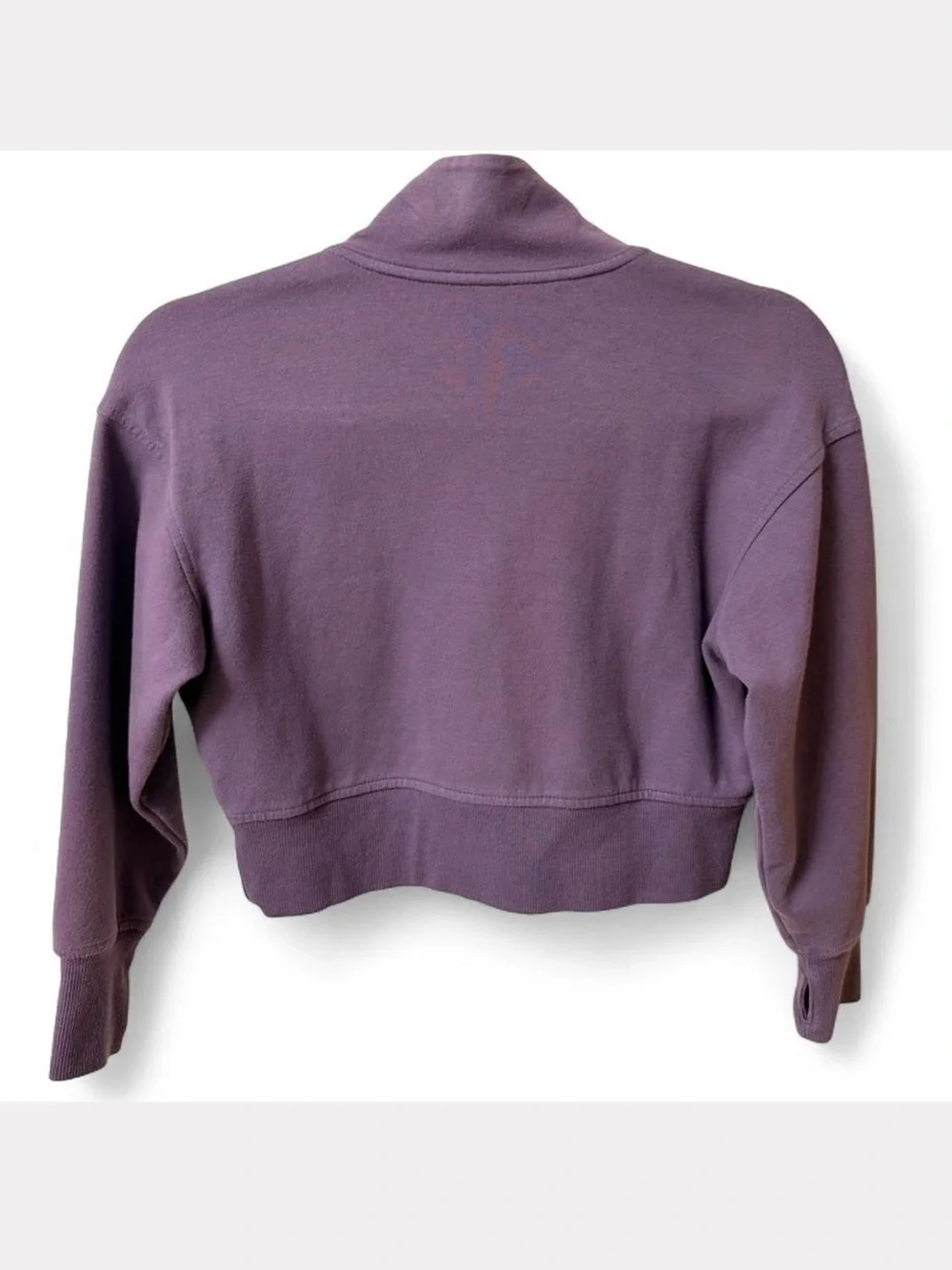 Kids Purple Cropped Quarter-Zip Sweater